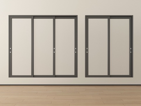 现代窗户组合 推拉窗 落地窗 阳台窗su模型