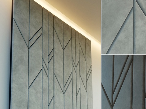  装饰墙。软质面板。143d模型 