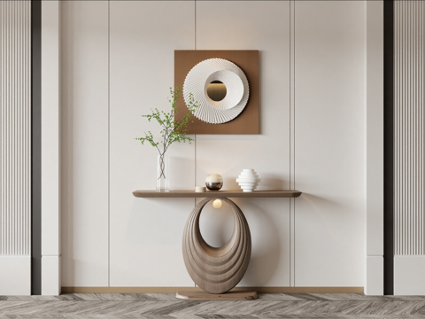 现代玄关台端景台su模型