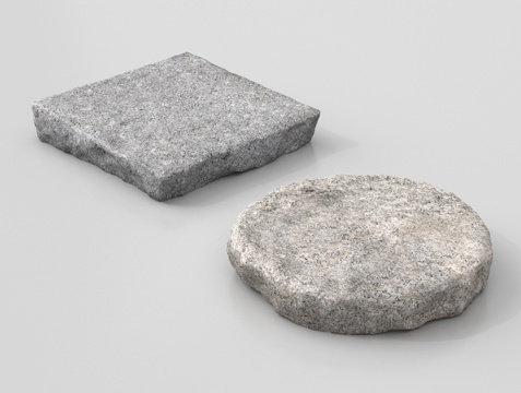  现代石板 景观石板su模型 