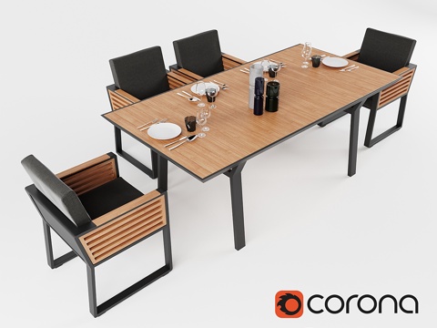  Higold纽约户外餐桌椅套装3d模型 