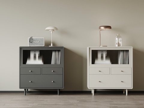 现代储物柜 矮柜 边柜su模型