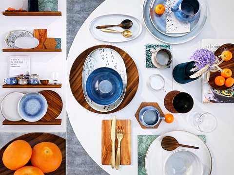  餐桌布置3d模型 