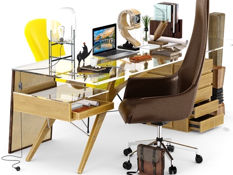  卡洛·莫利诺设计的卡沃尔书桌3d模型 