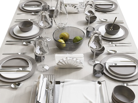  餐桌布置    餐桌布置 83d模型 