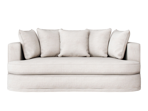  现代简约双人沙发 双人沙发 简约沙发 客厅沙发 抱枕3d模型 