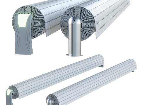  泳池卷帘3d模型 