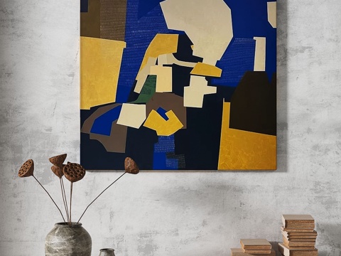  现代，轻奢，侘寂，肌理，简约，抽象，复古，装饰画3d模型 