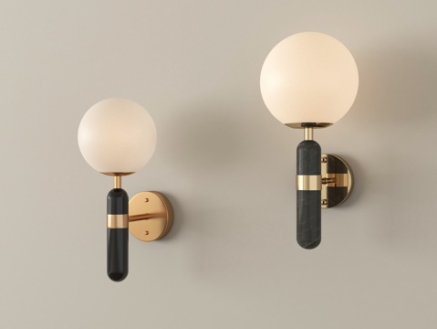  现代壁灯 金属壁灯 球型壁灯 走廊壁灯 床头壁灯3d模型 