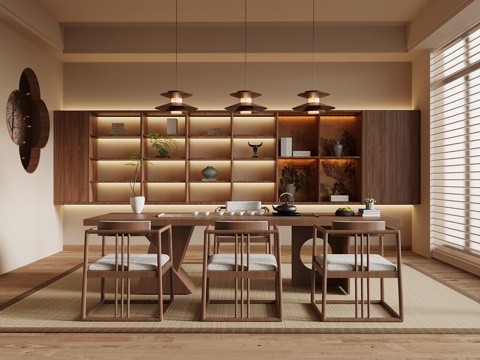  新中式茶室3d模型 