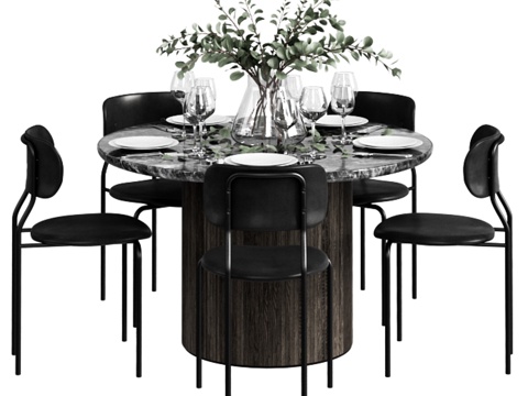  GUBI餐桌套装3d模型 