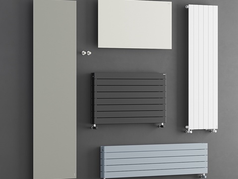  方形与行星造型管状散热器3d模型 