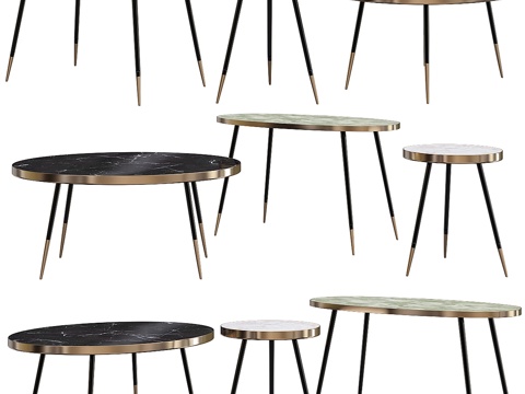  Minotti大理石边桌3d模型 