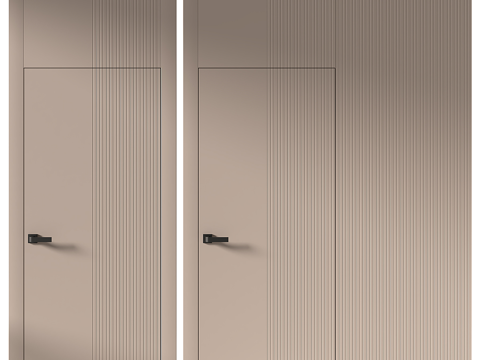  北欧简约单开门 房间门 入户门 卧室门 隐形门 木质门3d模型 