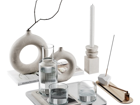  现代饰品摆件组合3d模型 