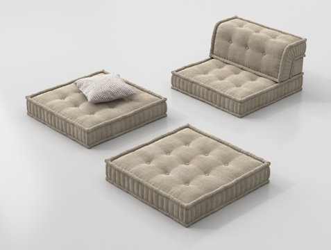  现代懒人沙发 坐垫su模型 