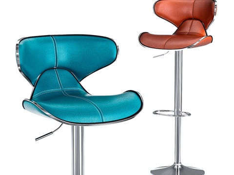  旋转仿皮可调吧凳3d模型 