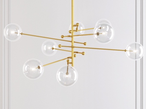  Restoration Hardware 玻璃球形吊灯 8臂3d模型 