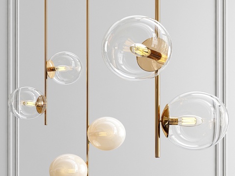  球形茎吊灯3d模型 