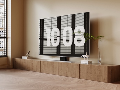  中古风电视柜 矮柜su模型 