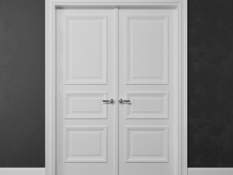  隔间双开门3d模型 