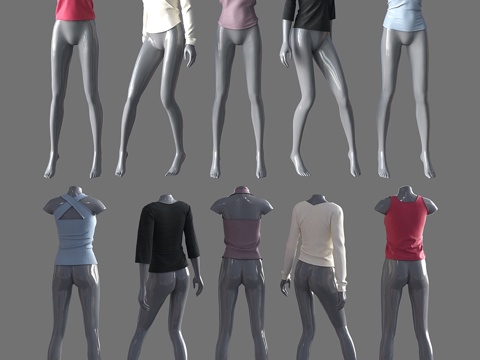  模特展示女装 43d模型 