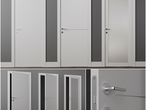  联合阿尔法烤漆门3d模型 