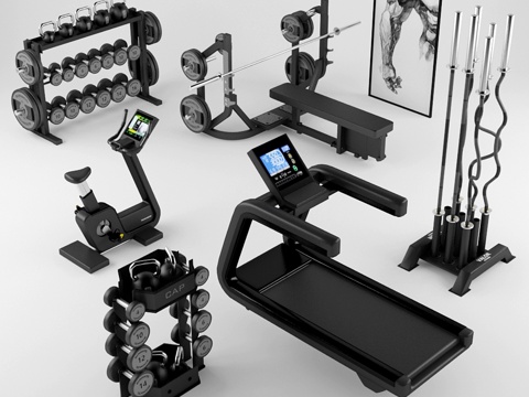  健身器材23d模型 