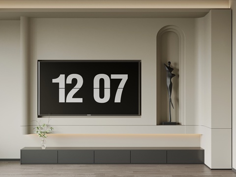  现代背景墙 电视背景墙3d模型 