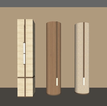  现代柱子 圆柱 造型柱 壁灯 石柱 装饰柱su模型 