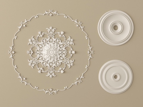 现代雕花 石膏雕花 石膏线条构件su模型