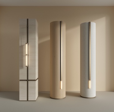  现代柱子 圆柱 造型柱 壁灯 石柱 装饰柱3d模型 