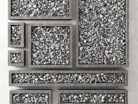  鹅卵石形态    方形鹅卵石3d模型 