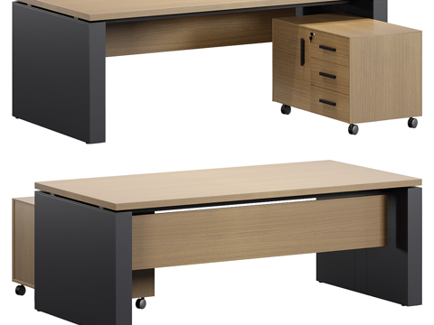  北欧简约书桌  书桌  简约书桌  桌子 办公桌3d模型 