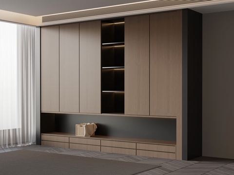  意式衣柜su模型 