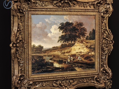  雕花画框中的画作3d模型 