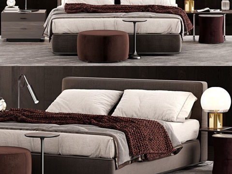  Minotti Powell Bed.943d模型 