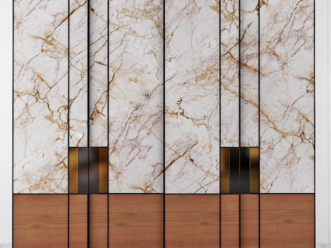  衣柜 大理石效果款3d模型 