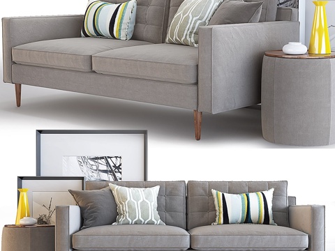  West Elm 双人沙发 德雷克沙发3d模型 