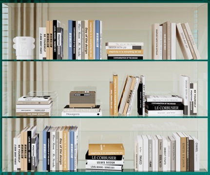  现代书籍摆件 杂志 饰品3d模型 