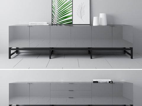  Harvey水平边柜3d模型 