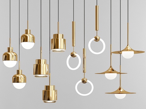  四盏吊灯_25 专属款3d模型 