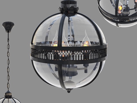  Umeiluce球形黑灯 住宅灯笼 LOFT3043d模型 
