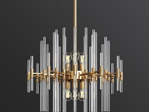  魁北克六灯吊灯3d模型 