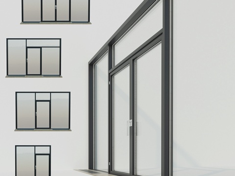  全景窗户。彩绘玻璃。53d模型 