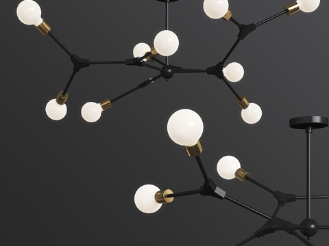  DNA螺旋结构吊灯3d模型 