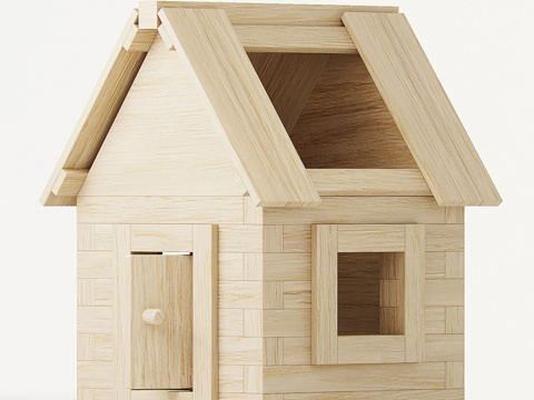  木质建筑模型。附属建筑3d模型 