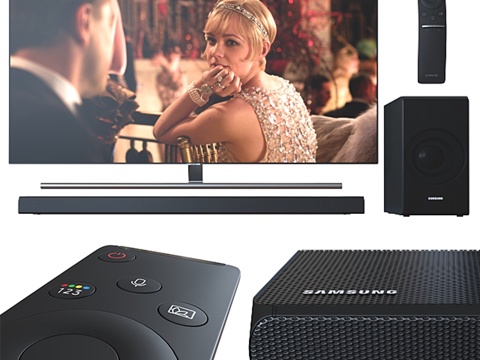  55英寸电视与三星条形音箱3d模型 