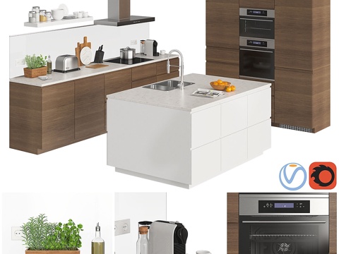  宜家Metod Voxtorp岛台3d模型 