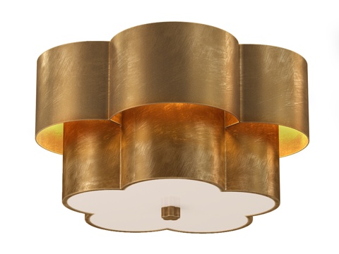  艾琳现代阿拉贝拉镀金吸顶灯配霜花纹3d模型 